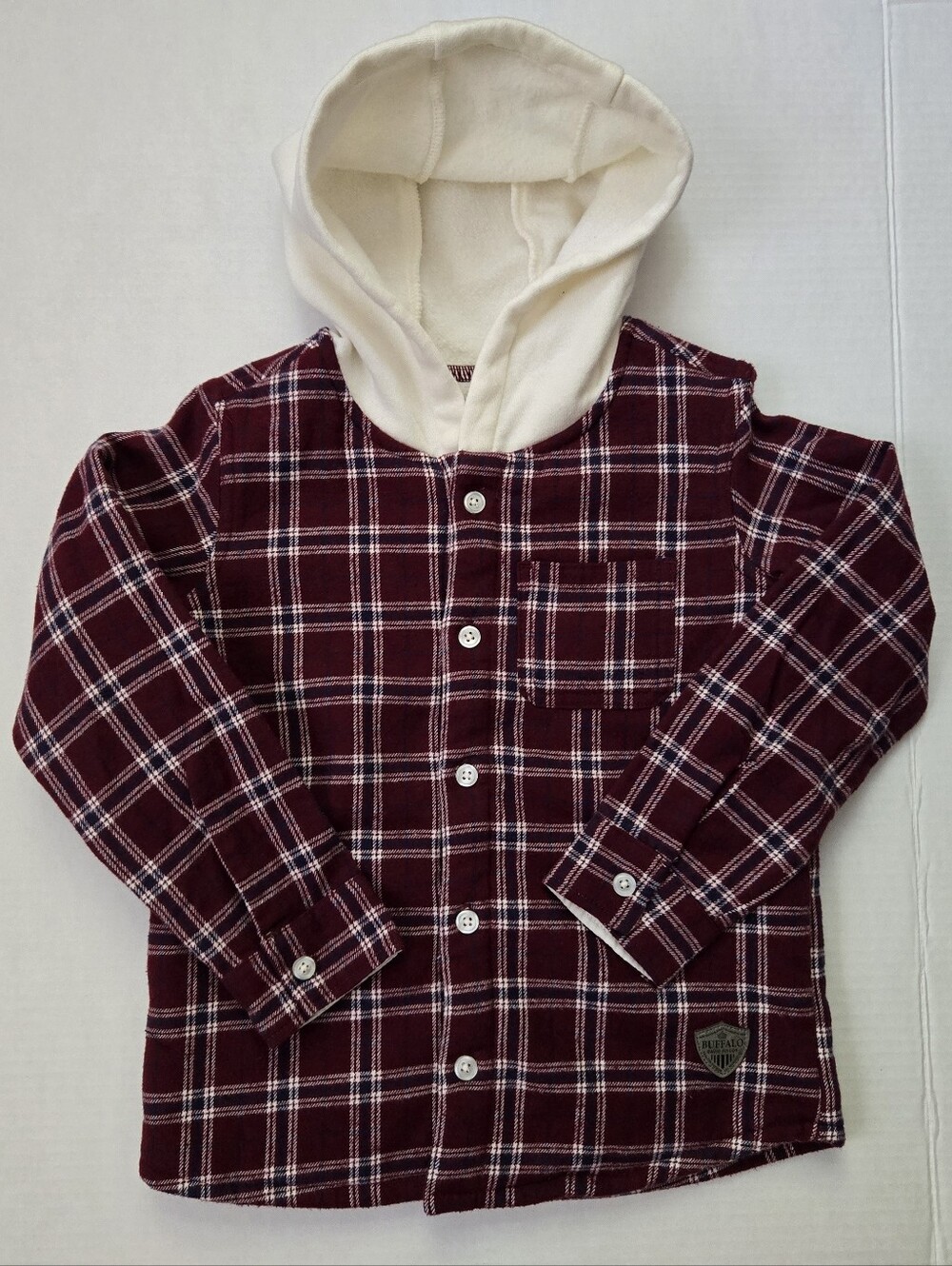 Toddler Plaid Hooded Button-Down Jacket - 4T